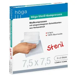 Höga Steril Kompressen 7,5x7,5cm 8fach, 5X2 St