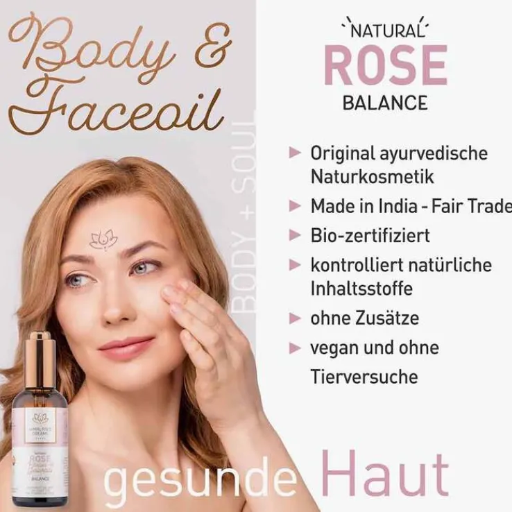 Himalayas Dreams Ayurveda Körper & Gesichtsöl Rose, 100 ml