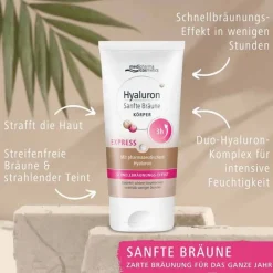 Hyaluron Sanfte Bräune Express Körper Creme, 150 ml