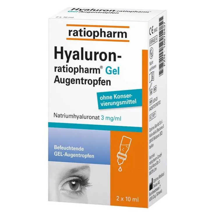 Hyaluron-Ratiopharm Gel Augentropfen, 2X10 ml