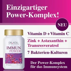 Immun Power Dr. Koll Vitamin C + Vitamin D + Zink Kapseln , 60 St