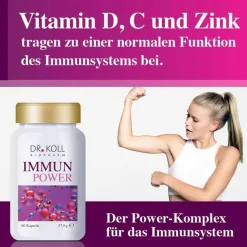 Immun Power Dr. Koll Vitamin C + Vitamin D + Zink Kapseln , 60 St
