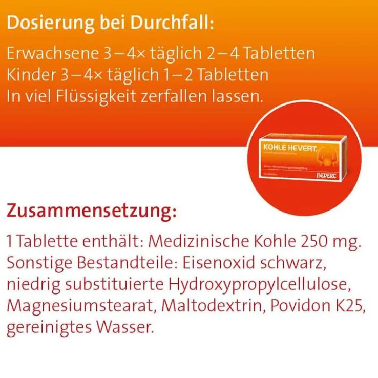 Kohle Hevert Tabletten, 100 St