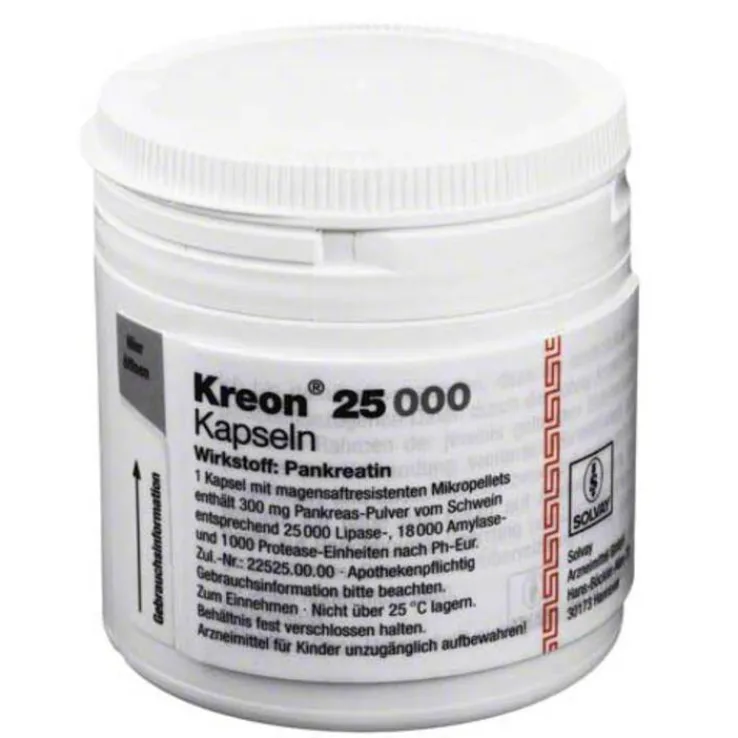 Kreon 25.000 Hartkapseln mit magensaftresistent überzogene Pellets, 100 St