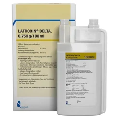 Latroxin Delta Suspension zum Übergießen für Rinder und Schafe, 1 l