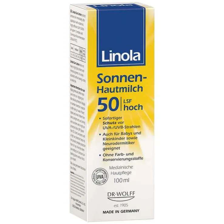 Linola Sonnen-Hautmilch LSF 50, 100 ml