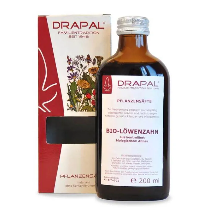 Löwenzahnblätter Bio Pflanzensaft Drapal, 200 ml