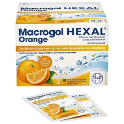 Macrogol HEXAL Orange Pulver zur Herstellung einer Lösung zum Einnehmen Beutel , 50 St