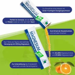 Magnesium 400 direkt Orange Portionssticks, 20X2.1 g