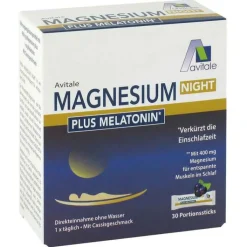 Magnesium Night plus 1 mg Melatonin Pulver, 30 St