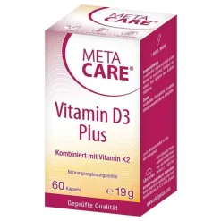 Meta Care Vitamin D3 Plus 10.000 I.E + 80 µg K2 Kapseln , 60 St