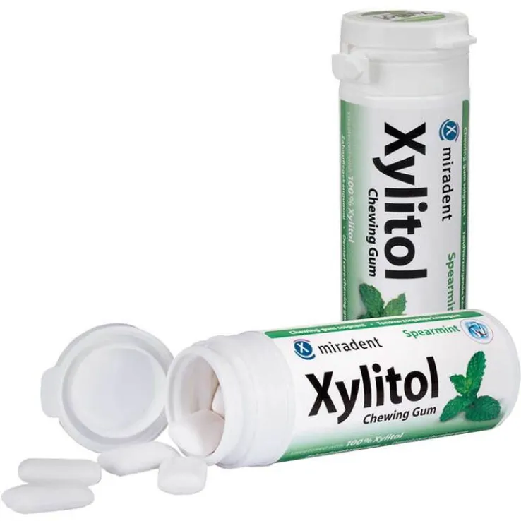 Miradent Zahnpflegekaugummi Xylitol Spearmint, 30 St