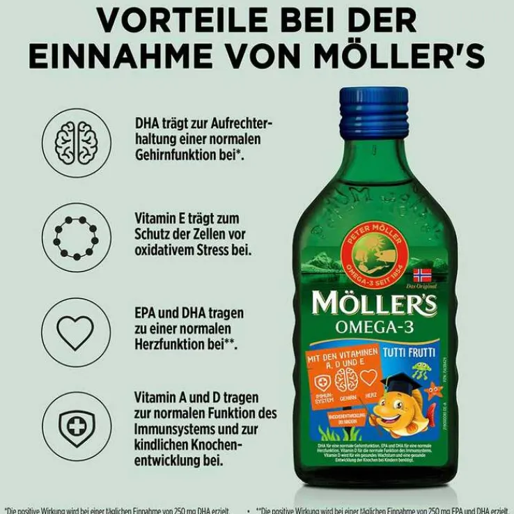 Möller`s Omega-3 Kids Fruchtgeschmack Öl, 250 ml