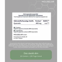 Moleqlar Quercetin Dihydrat Pulver, 60 g