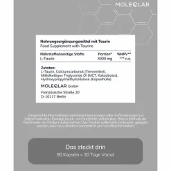 Moleqlar Taurin high Dose L-Taurine Kapseln, 90 St