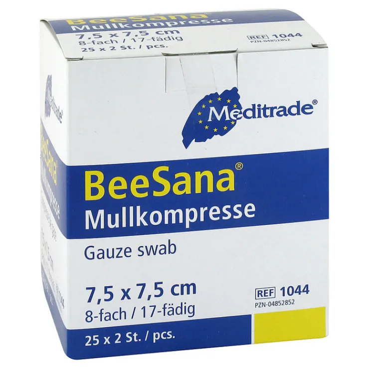 Mullkompressen 7,5x7,5 cm steril 8-fach 1044, 25X2 St