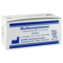 Mullkompressen 10x10 cm unsteril 8-fach BW, 100 St