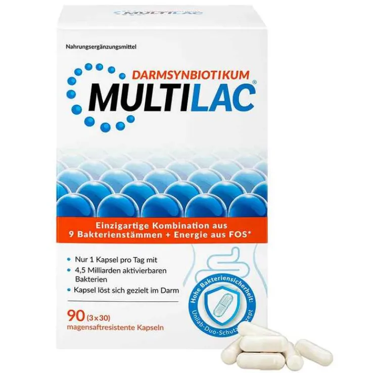 Multilac Synbiotikum magensaftresistent Kapseln, 3X30 St