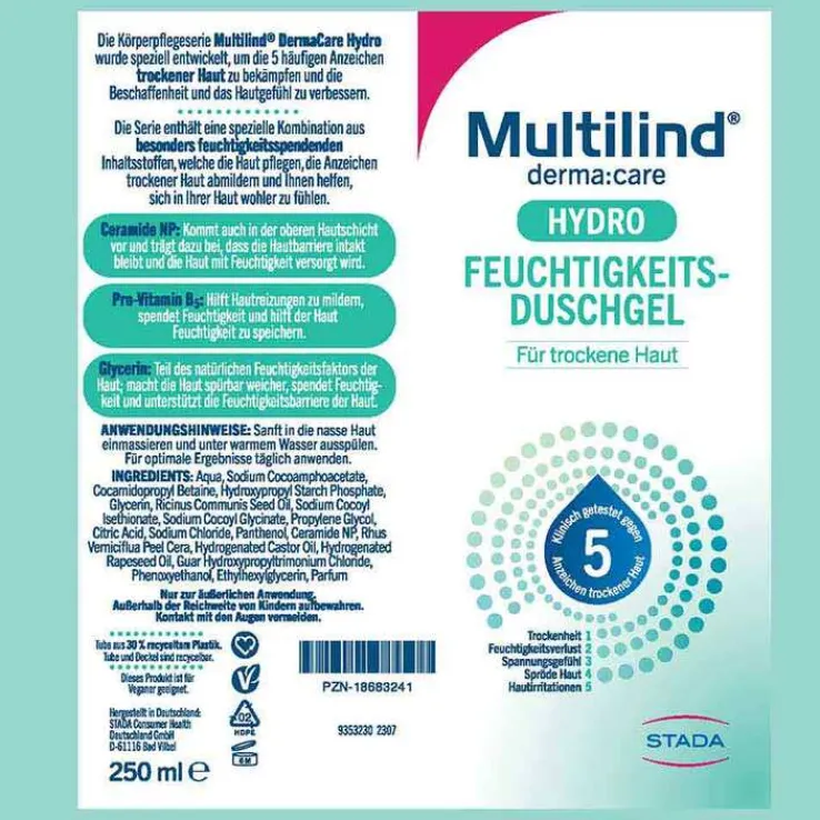 Multilind Dermacare Hydro Feuchtigkeits-Duschgel, 250 ml