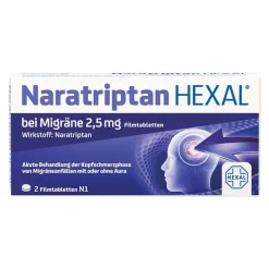Naratriptan Hexal bei Migräne 2,5 mg Filmtabletten, 2 St