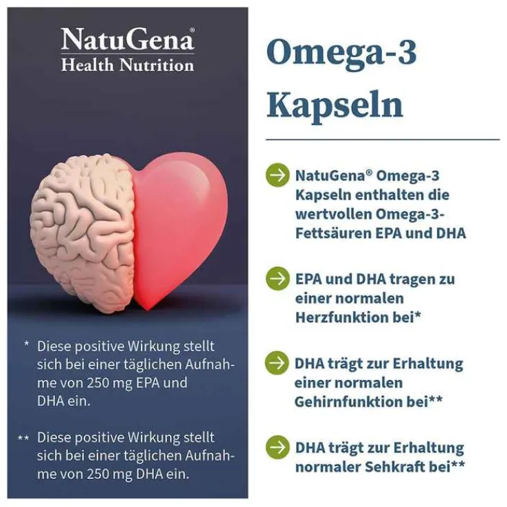 Omega-3 Kapseln Fischöl 705 mg DHA 1390 mg EPA, 90 St
