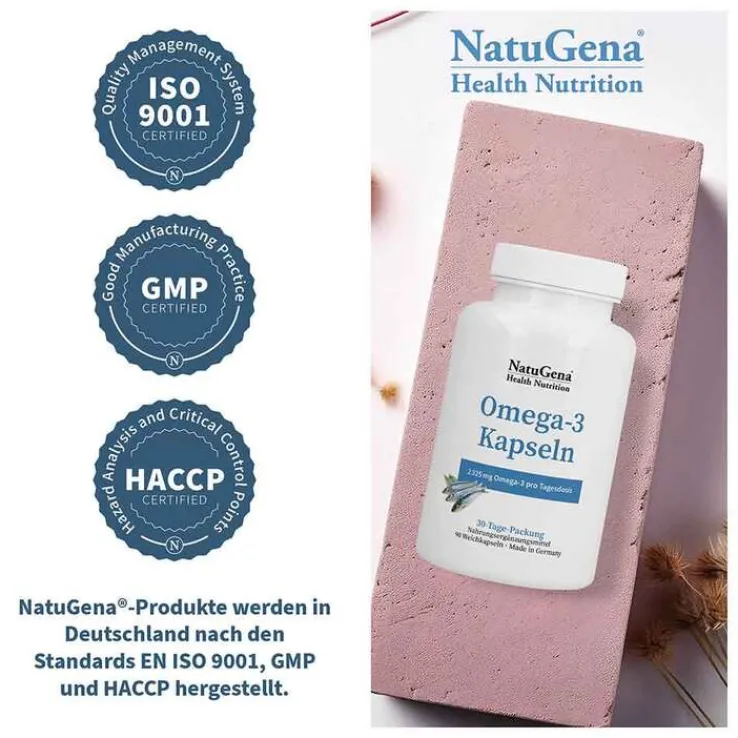 Omega-3 Kapseln Fischöl 705 mg DHA 1390 mg EPA, 90 St