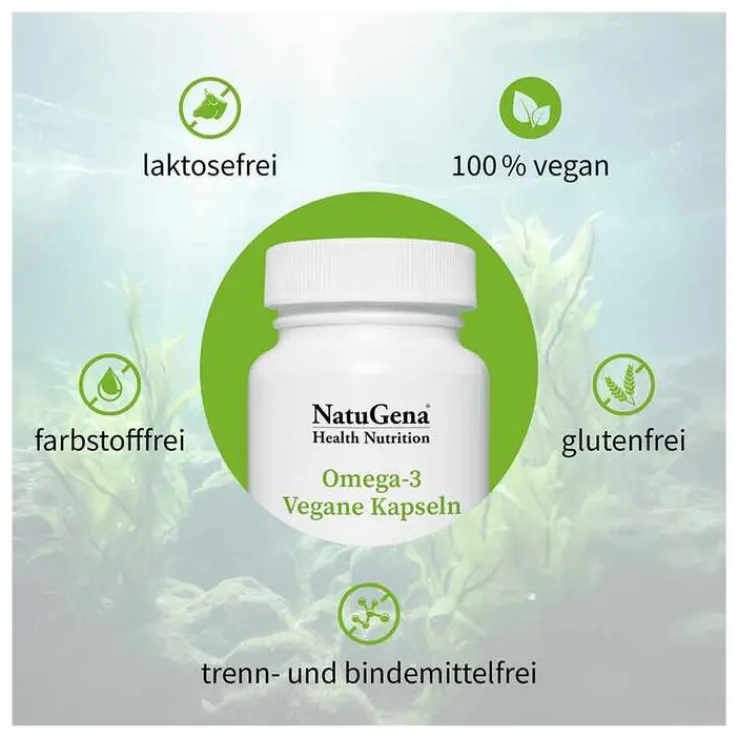 Omega-3 Vegan 1376mg 751 DHA 375 EPA Algenöl Kapseln , 90 St