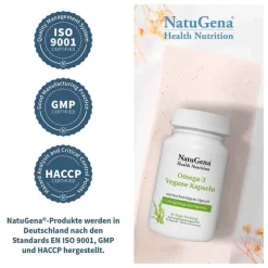 Omega-3 Vegan 1376mg 751 DHA 375 EPA Algenöl Kapseln , 90 St