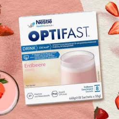 Optifast home Drink Erdbeere Pulver, 8X55 g