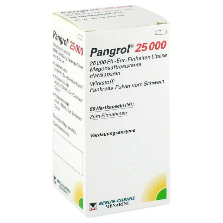 Pangrol 25000 Hartkapseln mit magensaftresistent überzogene Pell., 50 St