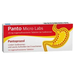 Panto Micro Labs 20 mg magensaftresistent Tabletten bei Sodbrennen, 14 St