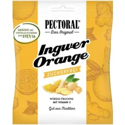 Pectoral Ingwer Orange Bonbons zuckerfrei, 60 g