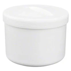 Prothesenbehälter weiß mit Deckel und Einsatz, 1 St