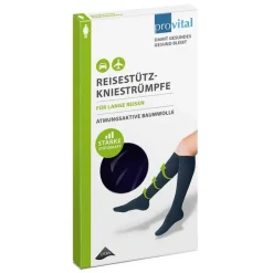 Provital Reisekniestrümpfe Größe 39 - 42 marine Baumwolle, 2 St