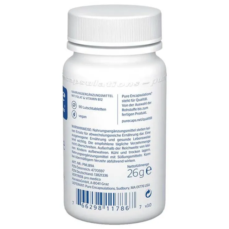 Pure Encapsulations B12 Folate melt Lutschtabletten , 90 St