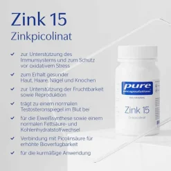 Pure Encapsulations Zink 15 Zinkpicolinat Kapseln, 180 St