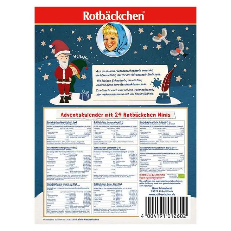 Rabenhorst Rotbäckchen Adventskalender, 24X125 ml