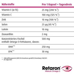 Retaron Makula Omega-3 Kapseln, 30 St