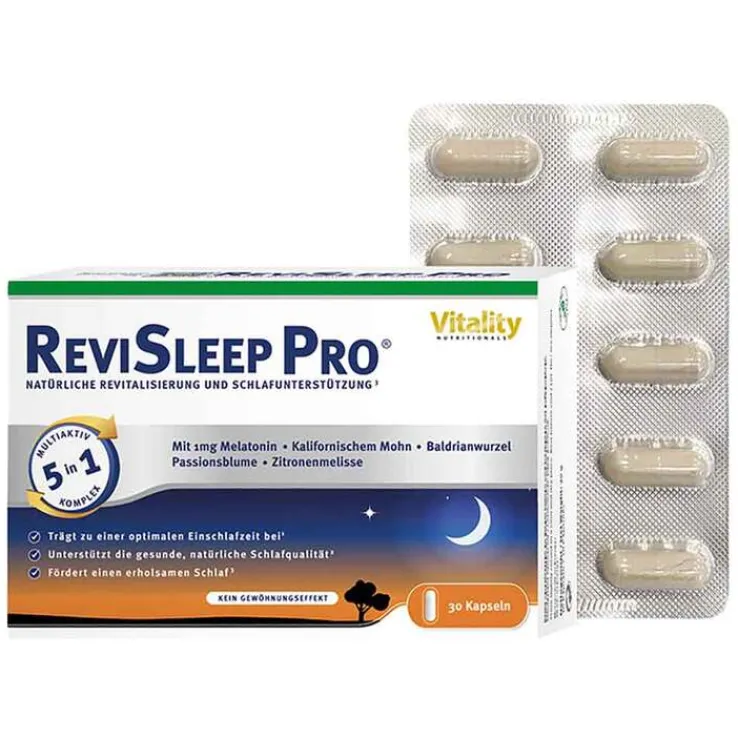 Revisleep Pro Schlafunterstützung mit Melatonin Kapseln , 30 St