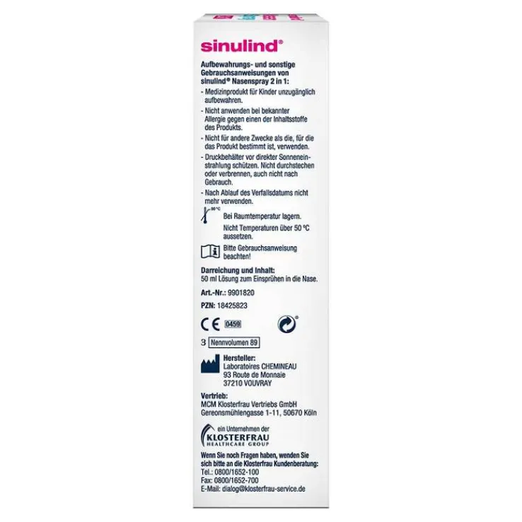 Sinulind 2in1 Nasenspray, 50 ml