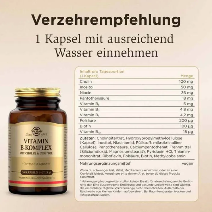 Solgar Vitamin B-Komplex Kapseln, 50 St