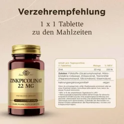 Solgar Zinkpicolinat 22 mg Tabletten, 100 St