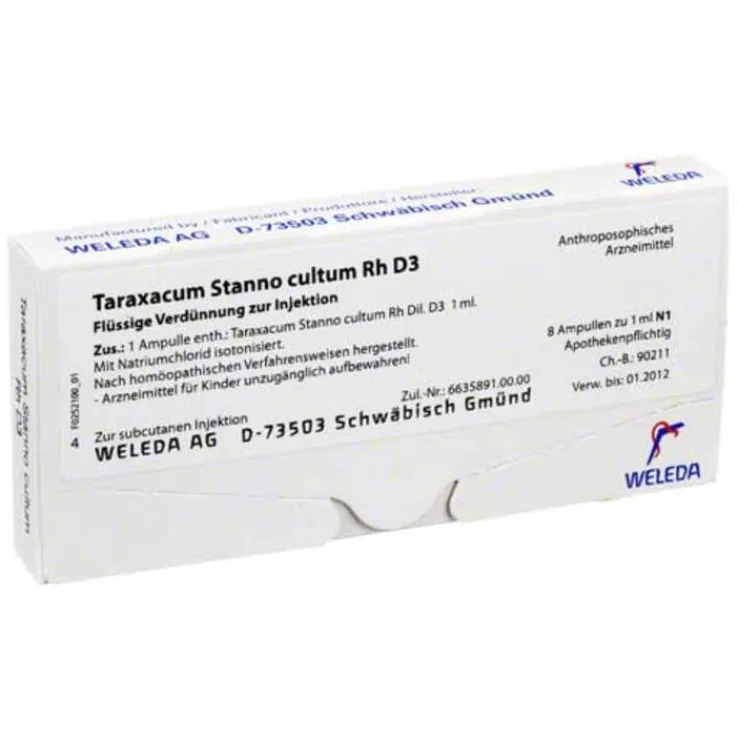 Taraxacum Stanno Cultum RH D 3 Ampullen, 8X1 ml