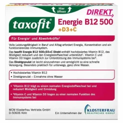 Taxofit Energie B12 500 + D3 + C Direkt Granulat, 20 St