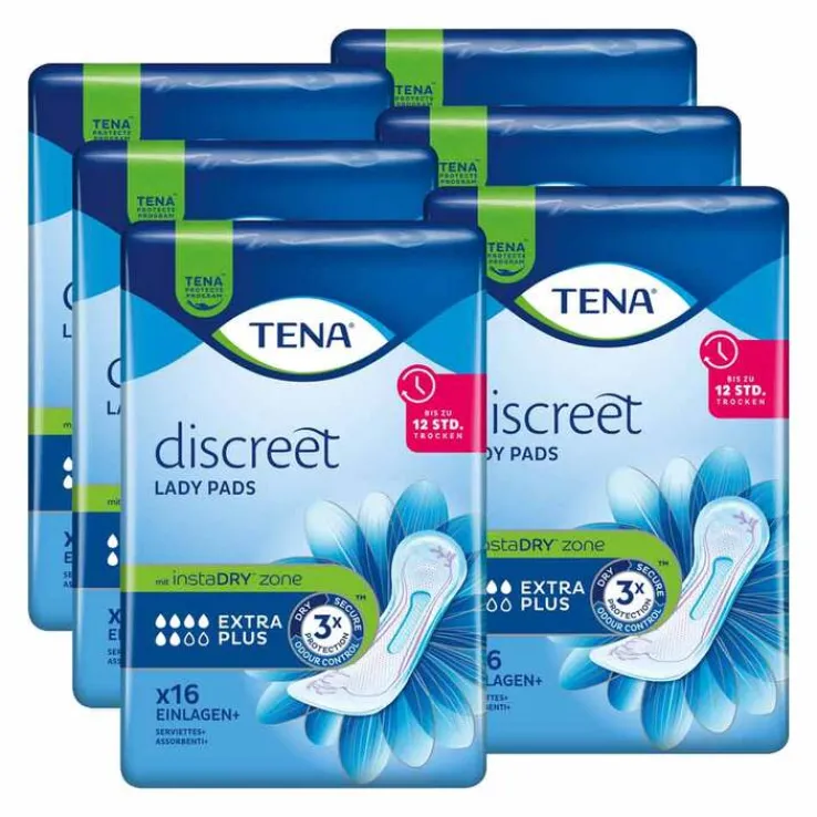 TENA® discreet Lady Pads Extra Plus bei Inkontinenz, 6X16 St