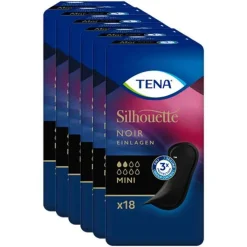 TENA® Silhouette NOIR Mini Einlagen bei Inkontinenz, 6X18 St