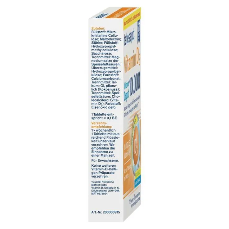 Tetesept Vitamin D3 10.000 Filmtabletten, 12 St