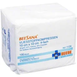 Vlieskompressen 10x10 cm unsteril 4fach 40g, 100 St
