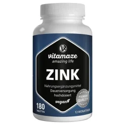 Zink 25 mg hochdosiert vegan Tabletten, 180 St